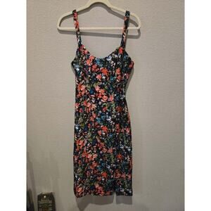 Aidan Mattox Women's Floral Open Back Column Dress 10 Multicolor Sleeveless 298
